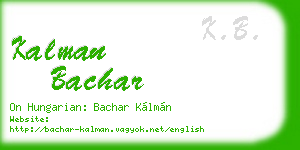 kalman bachar business card